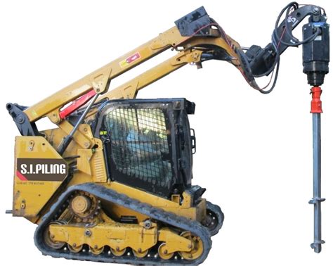 helical pile driver skid steer|pile drives for skid steer.